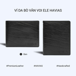 Ví da bò vân voi cao cấp ELE HAVIAS da bò thật đường vân voi độc đáo