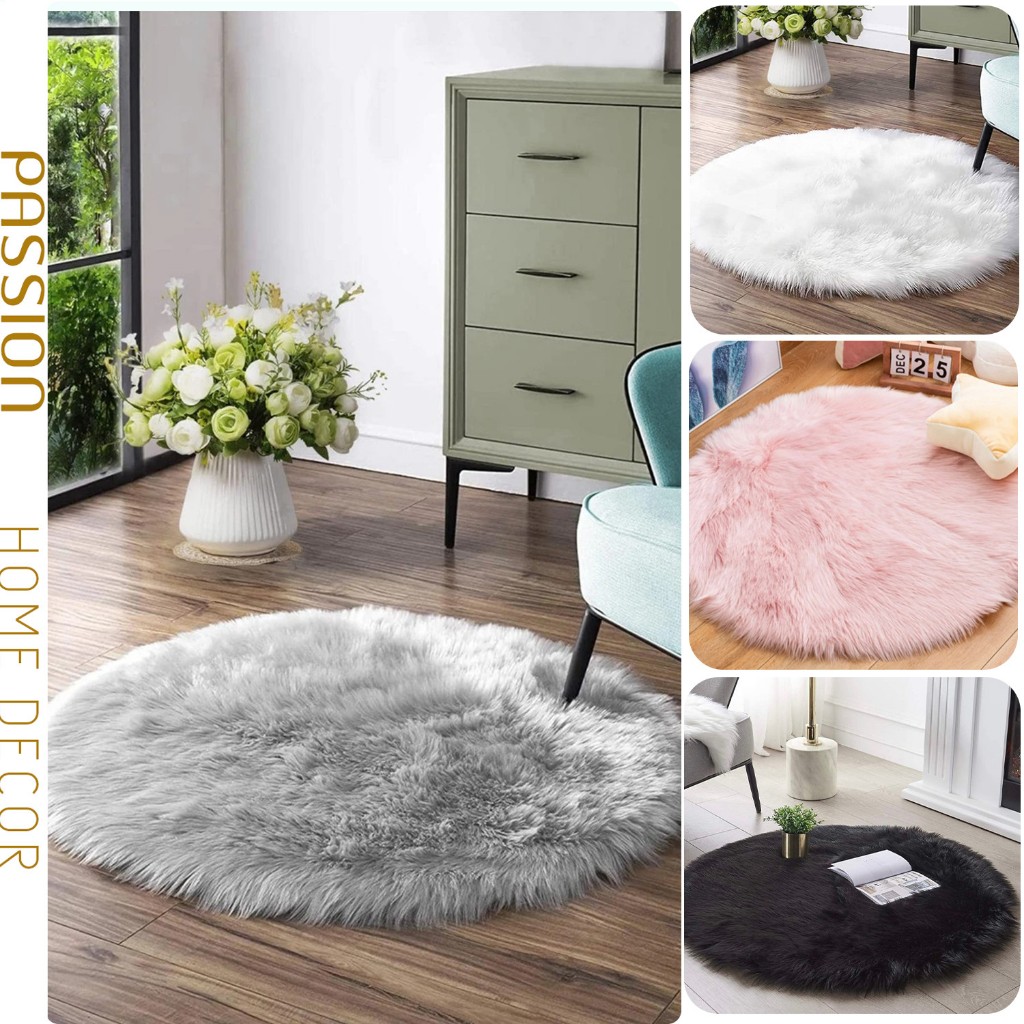 Thảm Lông Tròn Lông Mịn Trang Trí Nhà Cửa Và Decor Chụp Ảnh