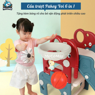 Cầu trượt cho bé PAKEY Hình Chú Voi Đa Năng 6 in 1 Hàng Cao Cấp, HÀNG SẴN KHO