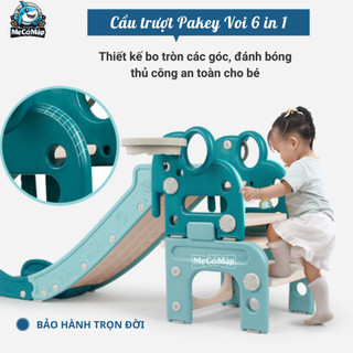 Cầu trượt cho bé PAKEY Hình Chú Voi Đa Năng 6 in 1 Hàng Cao Cấp, HÀNG SẴN KHO