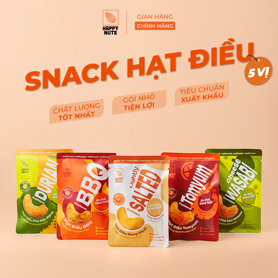 (Combo 5 gói) - Snack Hạt Điều 5 vị - Snack ăn vặt healthy (50gr ...
