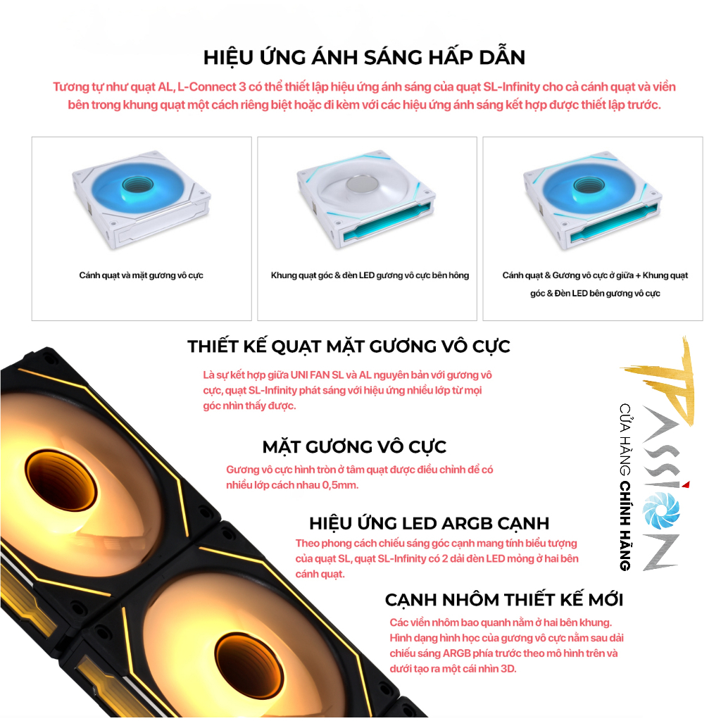 Quạt tản nhiệt LIAN LI UNI FAN SL INFINITY 120 , 140 LED ARGB 5V - Ghép ...