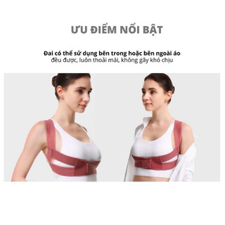 Đai chống gù lưng bảo vệ vòng 1 khắc phục cong vẹo định hình cột sống, ngực khi tập gym yoga thể thao cho nam nữ trẻ em
