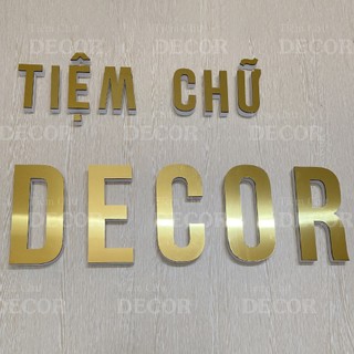 Chữ Nổi Vàng Gương 20cm T1 In Hoa Dán Tường Trang Trí Tiệm - Chữ Decor Biển quảng cáo Chất Liệu Fomex Alu