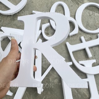 Chữ Nổi Trắng 20cm T2 In Hoa Fomex Chữ Dán Tường Trang Trí Shop Spa Tiệm - Chữ 3d Decor Biển quảng cáo