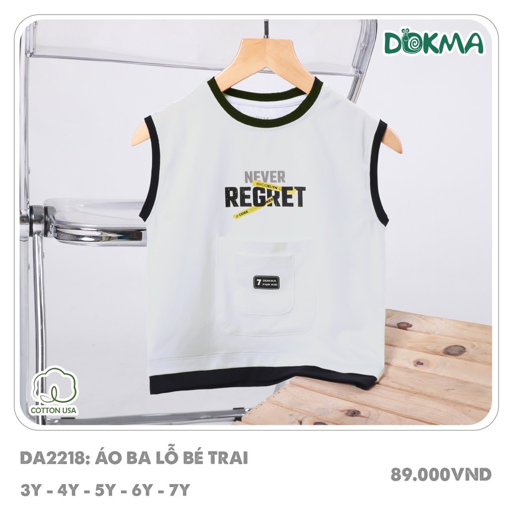 (11-22kg, 2-7Y) Áo ba lỗ, sát nách bé trai Dokma DA2218 DA2661 DA3043 DA3044 DA1347