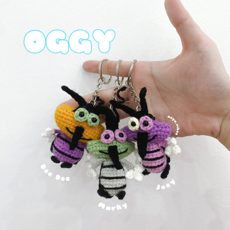 Móc khoá 3 con gián oggy bằng len | Shopee Việt Nam