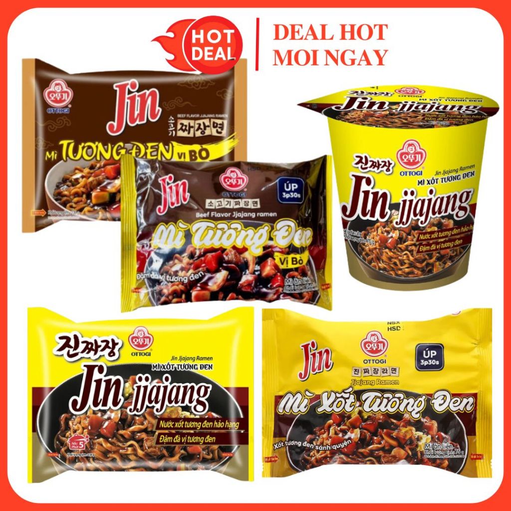 Mì Tương Đen Hàn Quốc Jin Ottogi Vị Bò/Jiajang Ramen Đủ Vị | Shopee ...