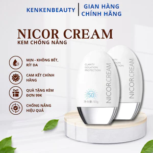 Kem chống nắng Nicorcream, kem chống nắng dưỡng ẩm, nâng tone da, kem chống nắng SPF 50+
