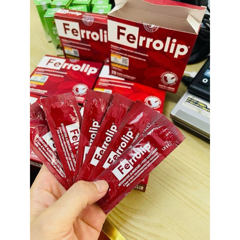 Combo 2 hộp sắt sinh học Ferrolip - Bổ sung sắt cho mẹ bầu và người thiếu máu hộp 20 gói