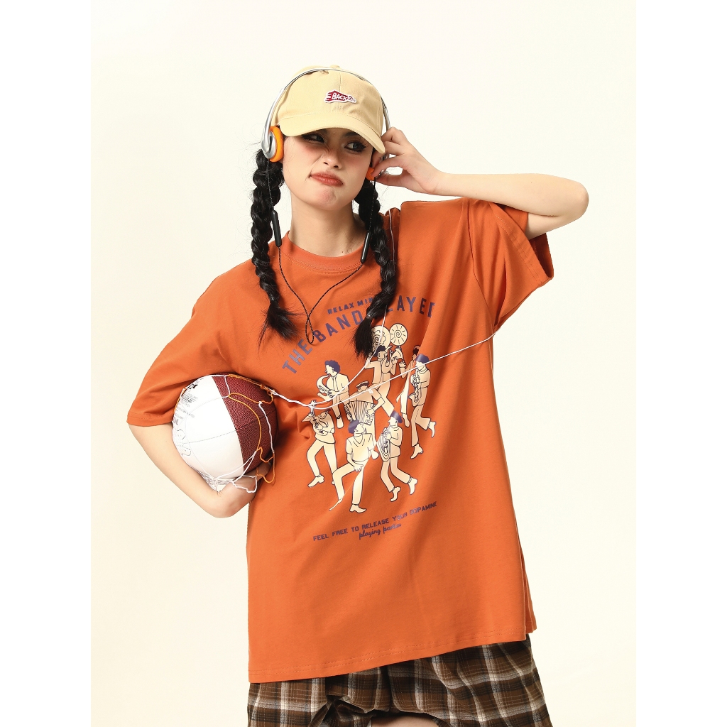 Áo Thun Nam Nữ In Họa Tiết Chữ THE BAND RedLabel Áo Phông Unisex Form Rộng Tay Lỡ Cao Cấp Cá Tính Chất Cotton Dày Dặn
