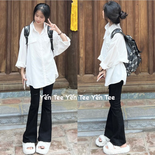 ( Không nhăn ) Áo sơ mi 2 túi nắp dài tay Yến Tee , chất nhung chéo dầy dặn cao cấp #011