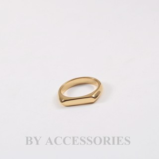 Nhẫn nữ unisex titan kiểu chữ D mũi tên mạ vàng 18K không gỉ WR2421 BY ACCESSORIES