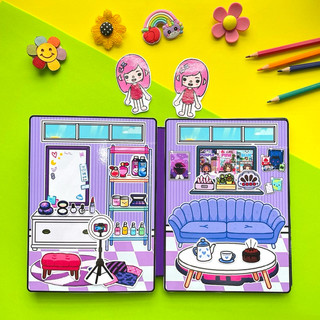 Ngôi nhà màu Tím của Toca Boca - Búp bê giấy Toca