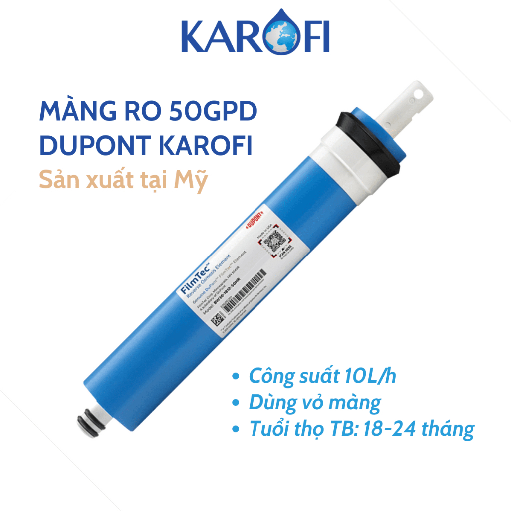 Combo 9 Lõi Lọc Nước Karofi Gồm Lõi 123 Smax Pro V - Màng RO Dupont 50GPD - Lõi Chức Năng T33 Mineral Far ORP Nano