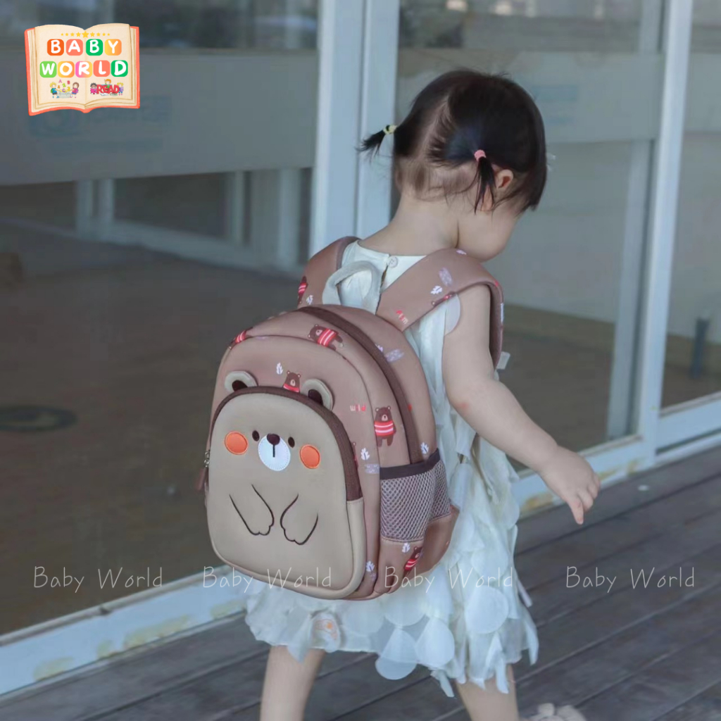 (Mẫu đẹp)Balo thỏ hồng-gấu nâu cho bé trai bé gái mầm non-mẫu giáo-chất liệu cao cấp-chống thấm nước