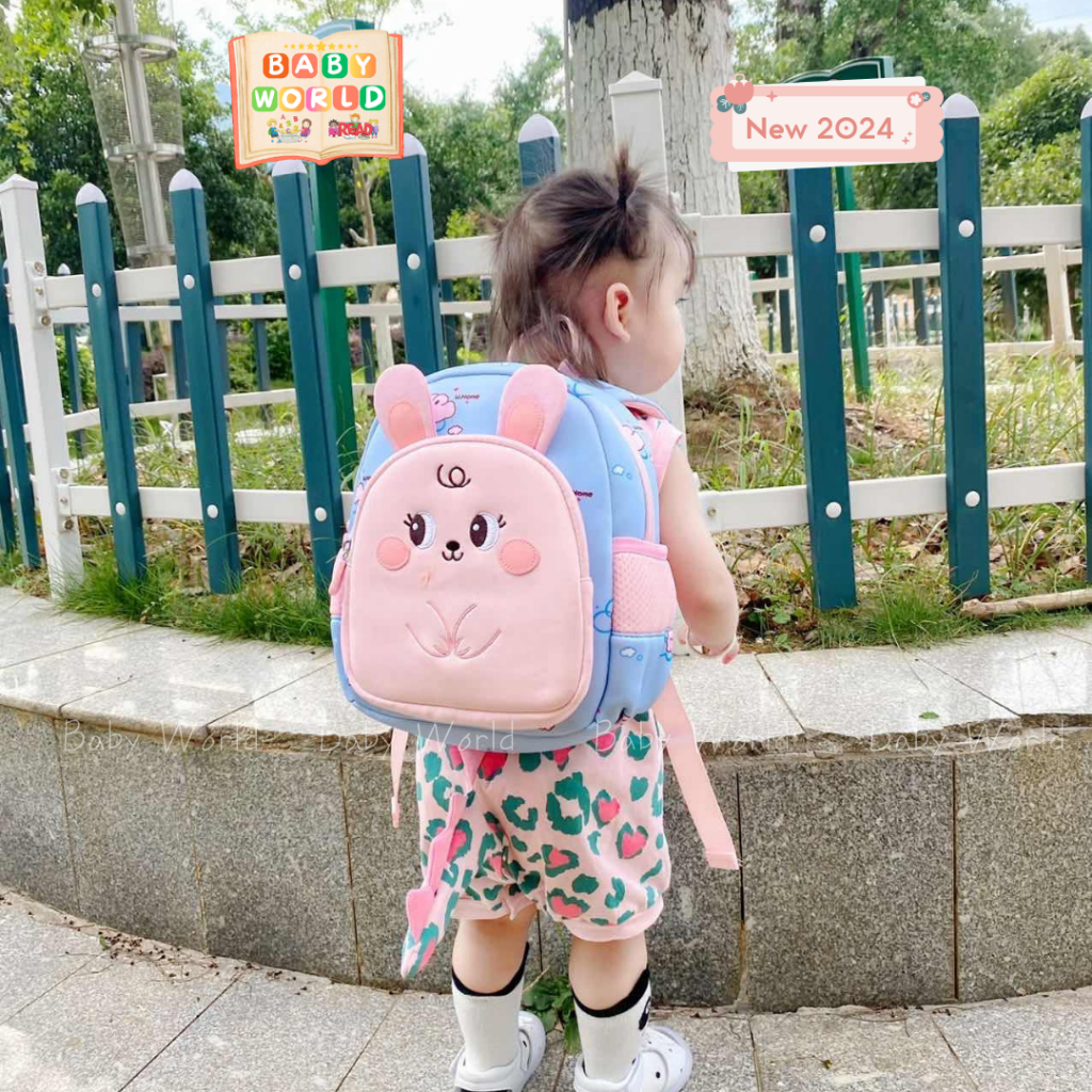 (Mẫu đẹp)Balo thỏ hồng-gấu nâu cho bé trai bé gái mầm non-mẫu giáo-chất liệu cao cấp-chống thấm nước