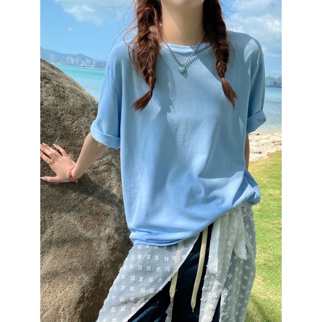 Áo thun cotton nữ trơn JULY, Áo phông trơn Hàn Quốc chất cotton 100%