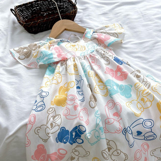 Váy bé gái (9-26kg) cánh tiên gấu Teddy siêu xinh 1-7 tuổi N0103