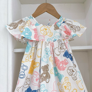 Váy bé gái (9-26kg) cánh tiên gấu Teddy siêu xinh 1-7 tuổi N0103