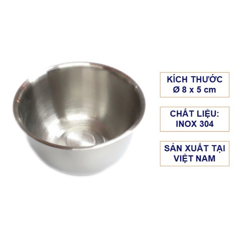 Chén inox, chén chum inox dùng trong y tế (đựng bông, cồn không gỉ ...