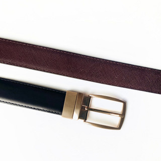 Thắt lưng nam,dây nịt nam FTT Leather da bò mặt khóa xỏ kim 2 mặt bản nhỏ 3cm màu đen sang trọng