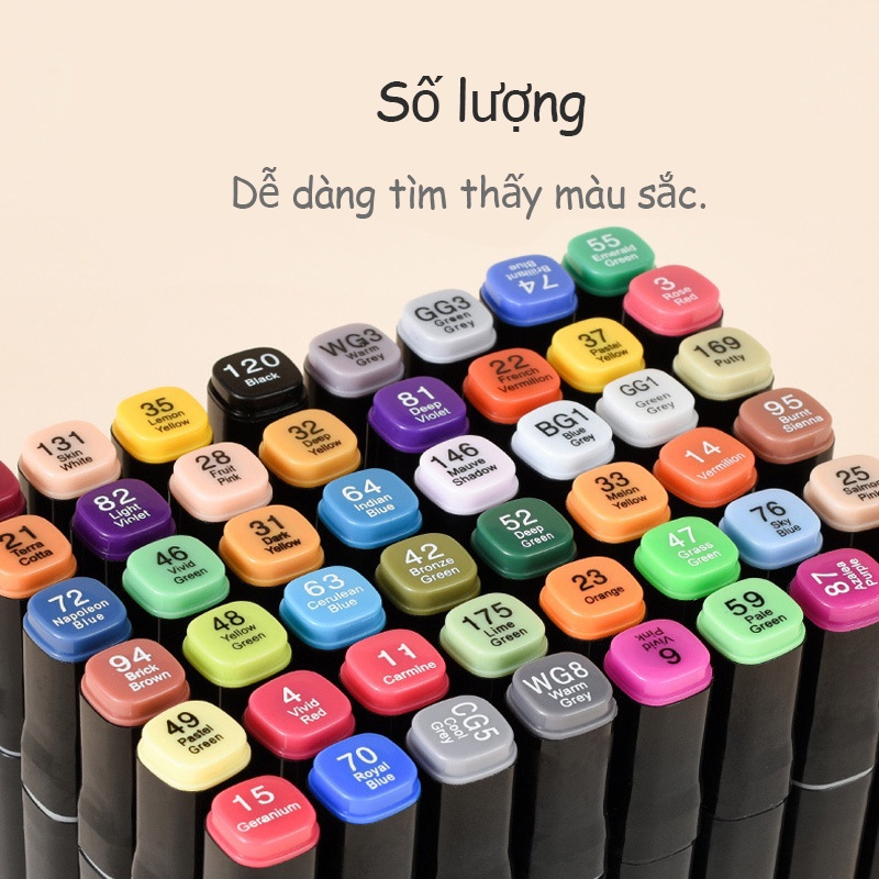 [Cào là có quà] 60/80 Cây Bút màu Marker Touch Cool 2 Đầu tô màu dạ vẽ tranh anime - SÉT BÚT MÀU DẠ KÈM TÚI