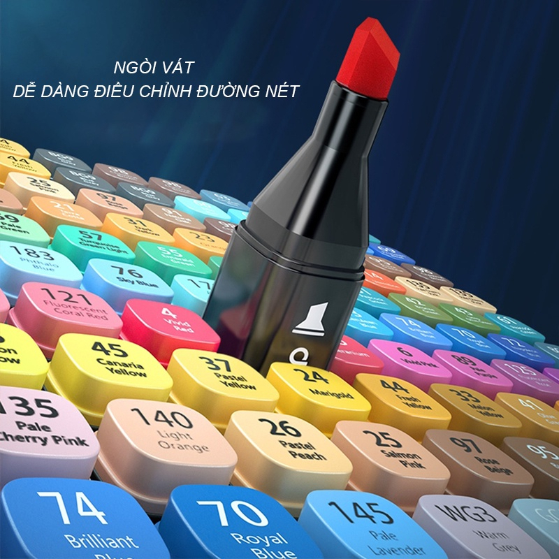 [Cào là có quà] 60/80 Cây Bút màu Marker Touch Cool 2 Đầu tô màu dạ vẽ tranh anime - SÉT BÚT MÀU DẠ KÈM TÚI