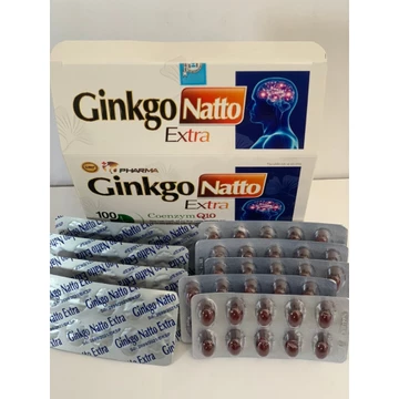 Viên uống hoạt huyết GINKGO NATTO EXTRA hộp 100 viên, giúp tăng cường lưu thông máu.