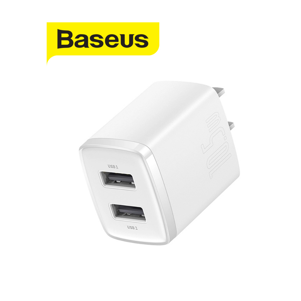 Ảnh Củ sạc nhanh BASEUS Compact 2 cổng USB sạc nhanh 2.1A/10.5W, trang bị chip sạc thông minh, tiện lợi (ĐEN) 3