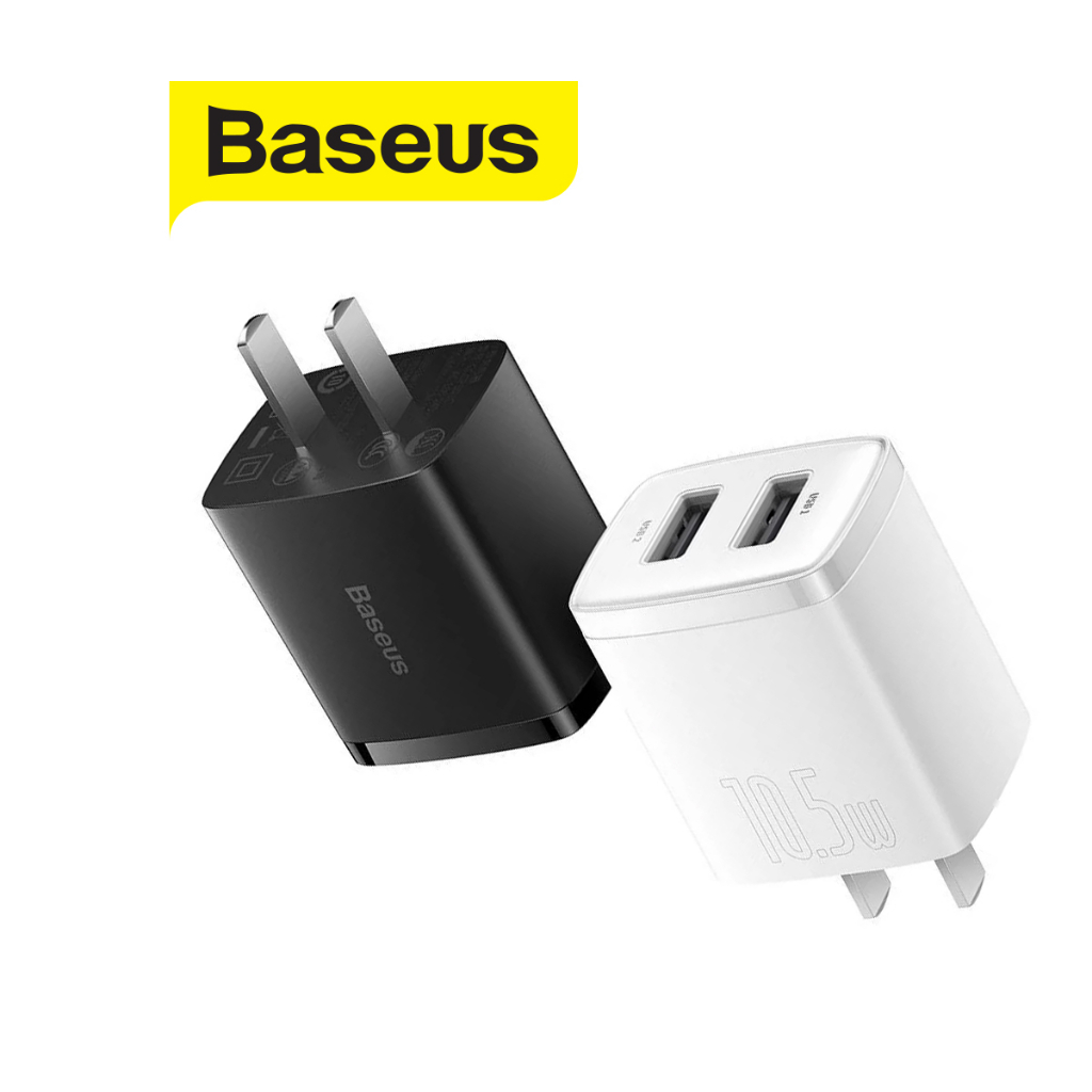 Ảnh Củ sạc nhanh BASEUS Compact 2 cổng USB sạc nhanh 2.1A/10.5W, trang bị chip sạc thông minh, tiện lợi (ĐEN) 2