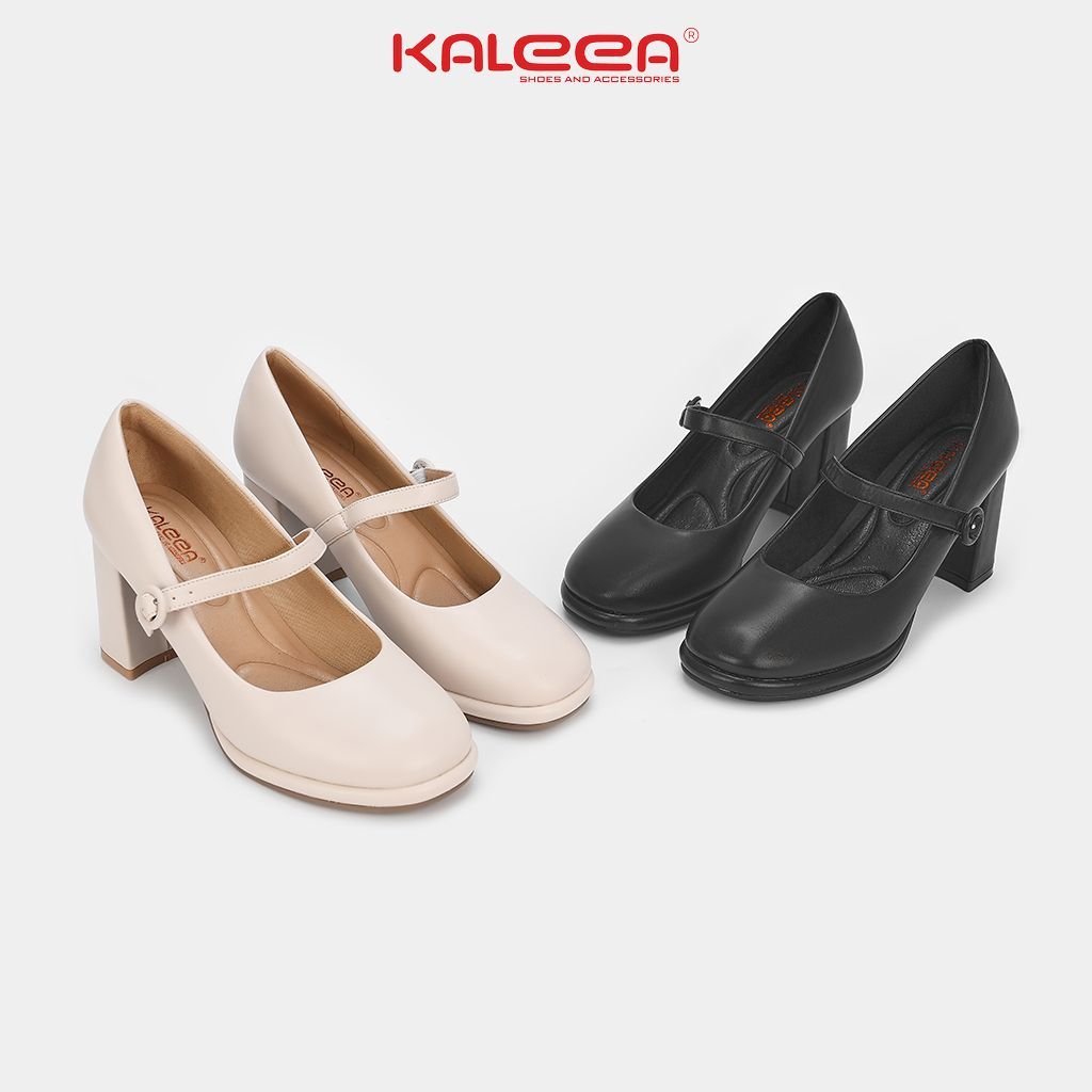 Ảnh Kaleea - Giày Sandal Nữ Gót Trụ Thiết Kế Quai Ngang Cao Gót Đế Cao 8p Đi Êm Chân Tôn Dáng - H23 2