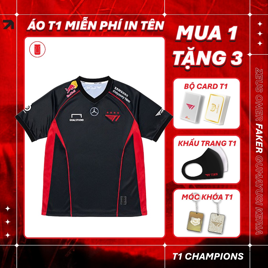 [FREE IN TÊN] Áo Thun Thi Đấu T1 LCK 2023LCK 2024 CKTG 2023 Mẫu 4 Sao