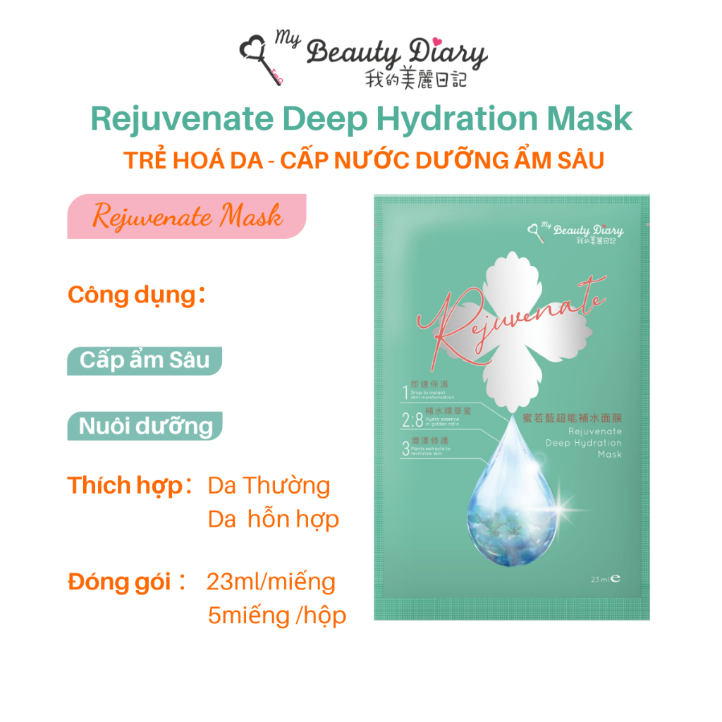 Mặt nạ giấy trẻ hoá da trắng sáng My beauty diary Taiwan 23ml/ miếng