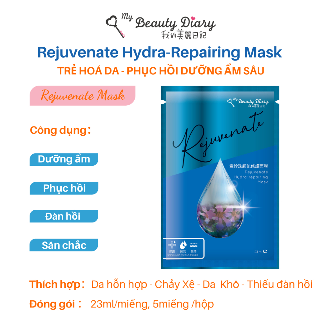 Mặt nạ giấy trẻ hoá da trắng sáng My beauty diary Taiwan 23ml/ miếng