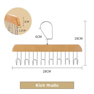 Móc Gỗ Treo Quần Áo Tất Vớ Đồ Lót Phụ Kiện 8 Nhánh Siêu Bền Chắc Chắn Tiết Kiệm Diện Tích 88448