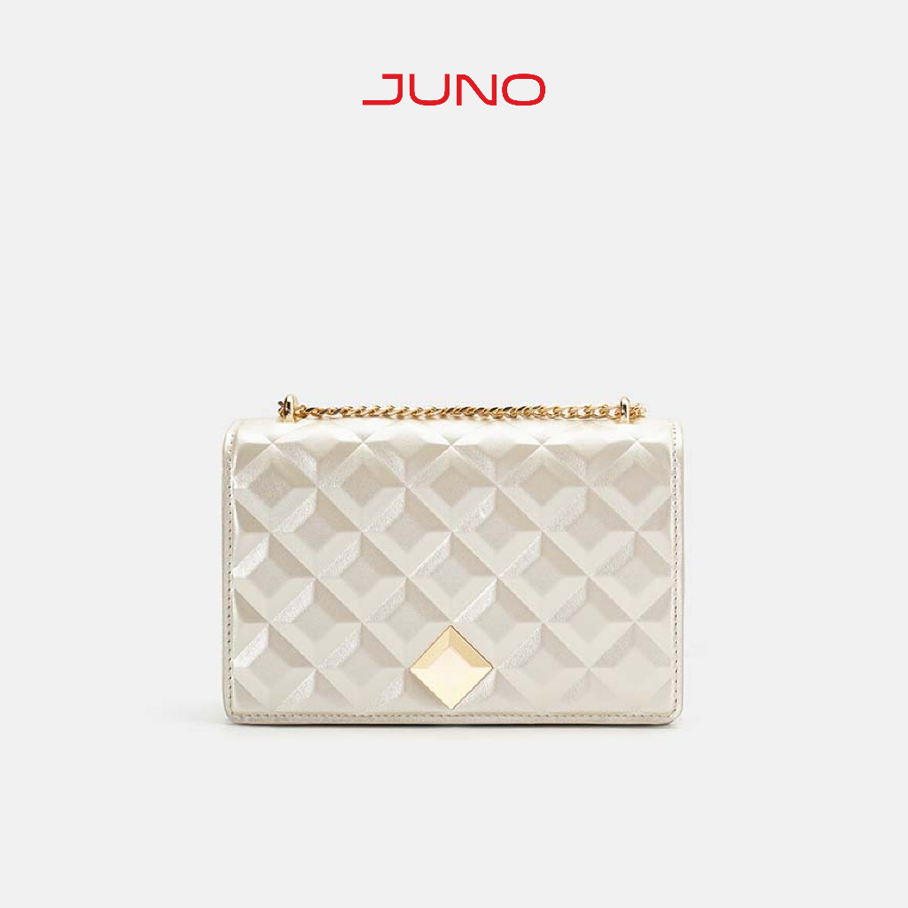 Túi Xách Nhỏ Nữ Thời Trang JUNO Dập Hiệu Ứng Princess Diamond TXN417