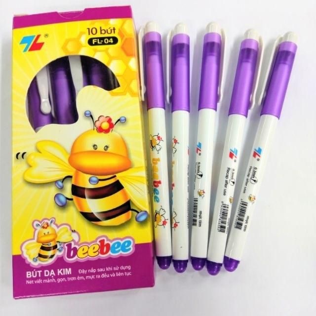 Hộp 10cái Bút bebe-bút dạ kim màu tím