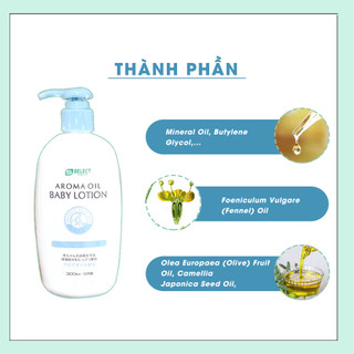 Sữa Dưỡng Thể Tinh Dầu Thơm Thiên Nhiên Cho Bé S Select Nhật Bản 300ml