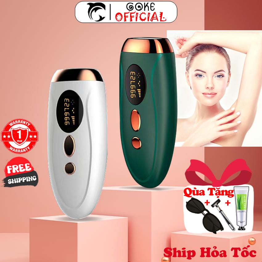 Máy triệt lông cầm tay GOKE công nghệ cao sạch nhanh đều mầu da se khít lỗ chân lông bảo hành 1 năm
