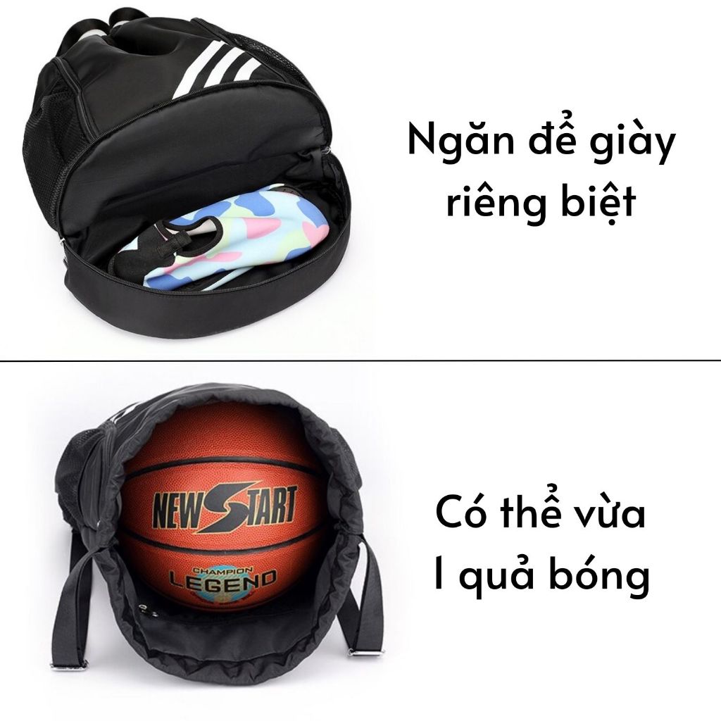 Balo thể thao đa năng, dây rút tiện lợi, ngăn đựng giày, chống thấm nước, thích hợp mang đi đá bóng, bóng rổ, tập gym
