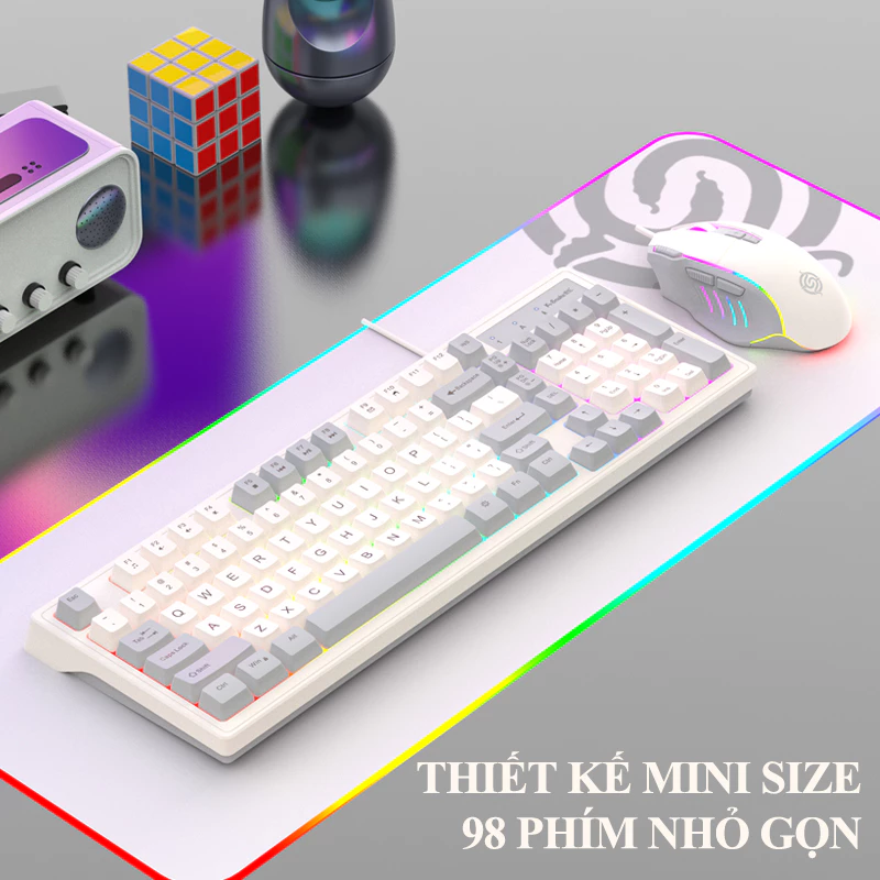 Bộ bàn phím và chuột có dây K-SNAKE KM800 chuyên game đèn led 7 màu chớp nháy cực đẹp
