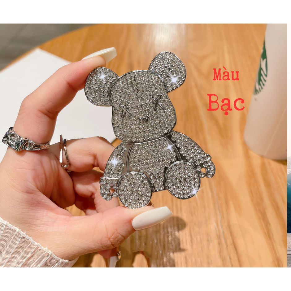 Gấu BearBrick đá lấp lánh, đồ decor, dán vào ốp điện thoại, ipad...