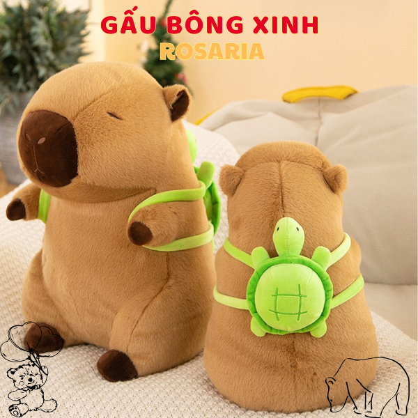 Chuột Lang Nước Nâu Capybara Đeo Cặp To Khổng Lồ - Quà tặng trẻ em, sinh nhật, người yêu - Gấu Bông Xinh Rosaria