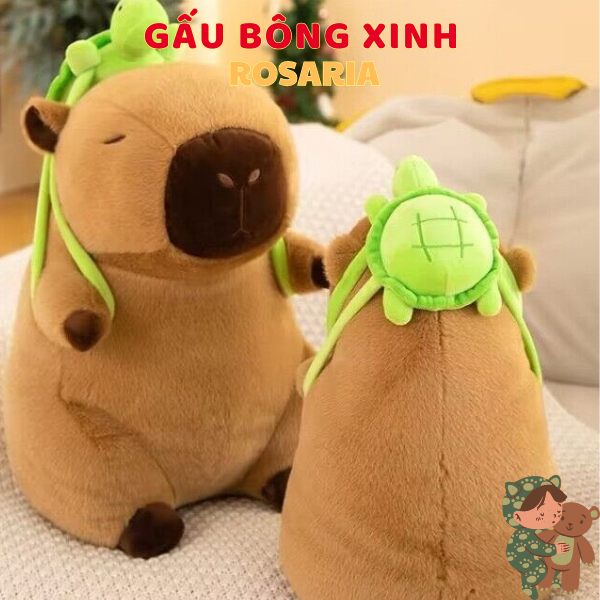 Chuột Lang Nước Nâu Capybara Đeo Cặp To Khổng Lồ - Quà tặng trẻ em, sinh nhật, người yêu - Gấu Bông Xinh Rosaria