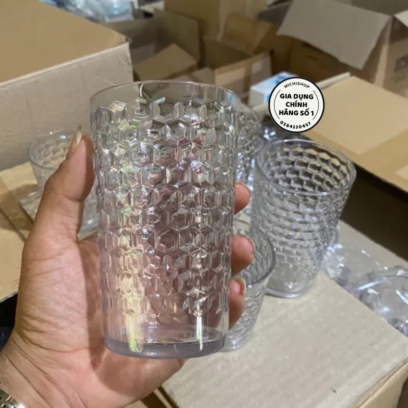 Cốc Nhựa, Ly Nhựa Tổ Ong 300ml, 450ml Chịu Nhiệt Tốt