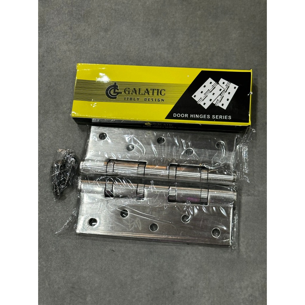 Bản lề cửa Galatic, bản lề lá inox chất lượng cho cửa gỗ, nhôm inox kèm ốc vít size 1 tấc, 1 tấc 2
