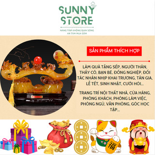 Tượng gậy như ý, Gậy như ý phong thuỷ, Cặp voi đỡ, Tượng phong thủy, Decor Trang trí nhà cửa, Quà tặng ý nghĩa - SUNNY