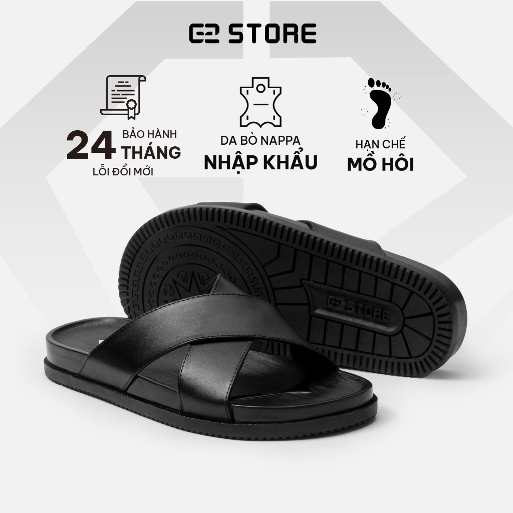 Ảnh Dép quai chéo nam  G2.STORE Ares đi biển màu đen thời trang bằng da cao cấp 1