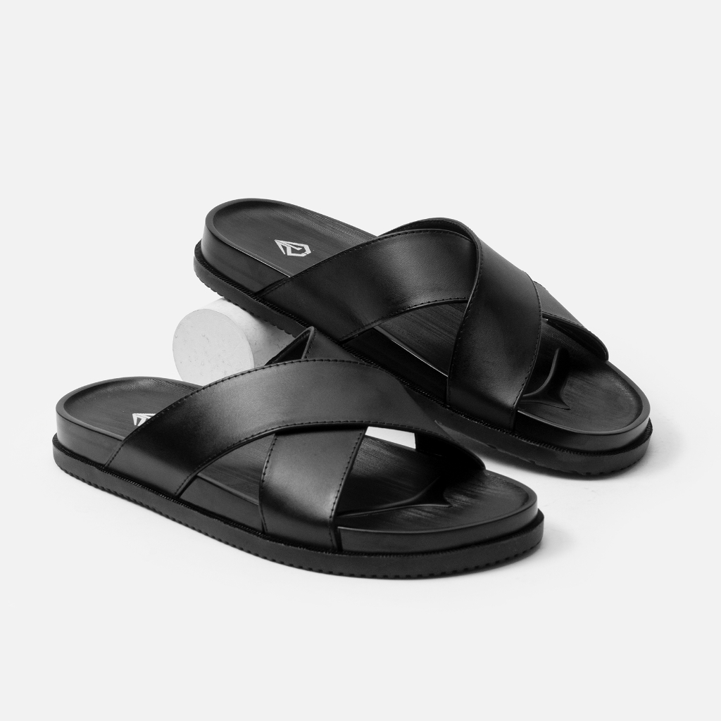 Ảnh Dép quai chéo nam  G2.STORE Ares đi biển màu đen thời trang bằng da cao cấp 3